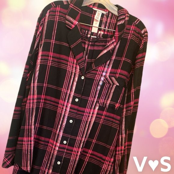 Victoria's Secret Pink and Black Plaid Pajama Set - Picture 4 of 9